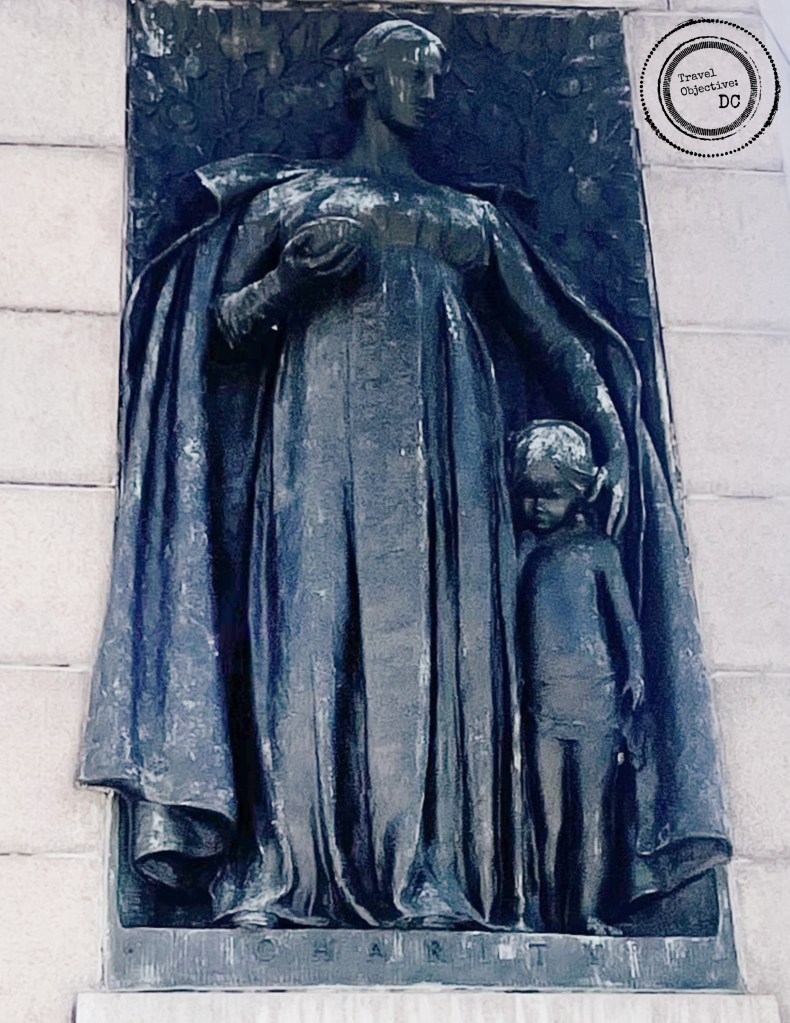 The statue depicting charity on the Grand Army of the Republic Memorial in Washington, DC. 