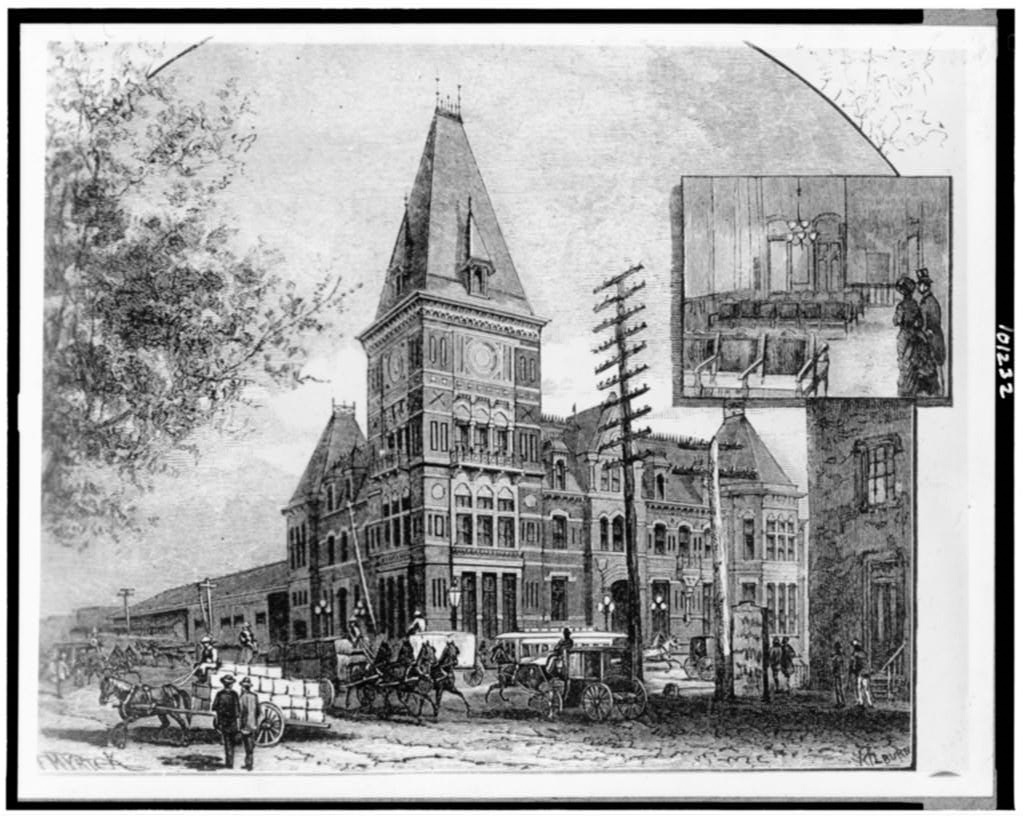 Photograph of the old Baltimore and Potomac Railroad Station in Washington, DC