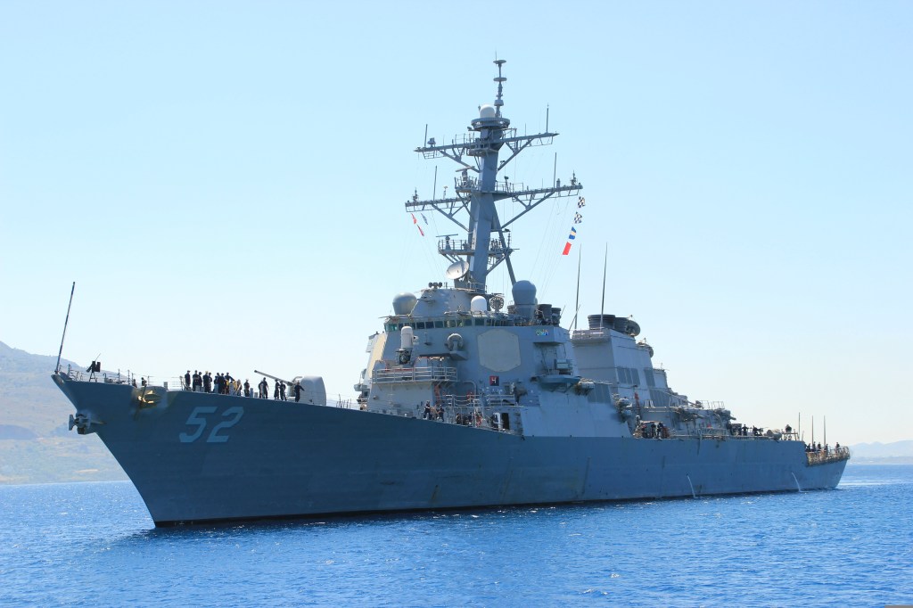The modern USS Barry, a guided missile destroyer
