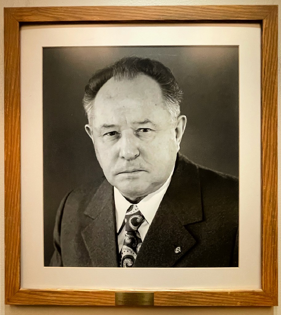 A portrait of Erich Mielke, East German Minister of State Security (Head of the Stasi) from 1977 to 1989